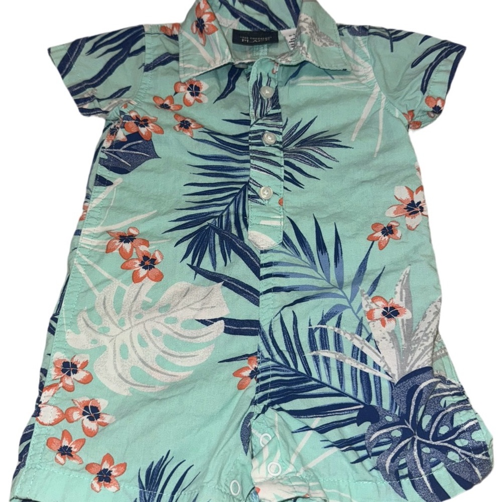 The Children's Place Blue Vibrant Tropical Design Outfit